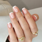 French White Tips Short Square Nails