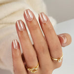 Glazed Donut Aurora Beige Square Nails