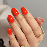 Tomato Red Short Oval Press-on Nails