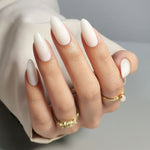 Milky White Almond Soft Gel Nails