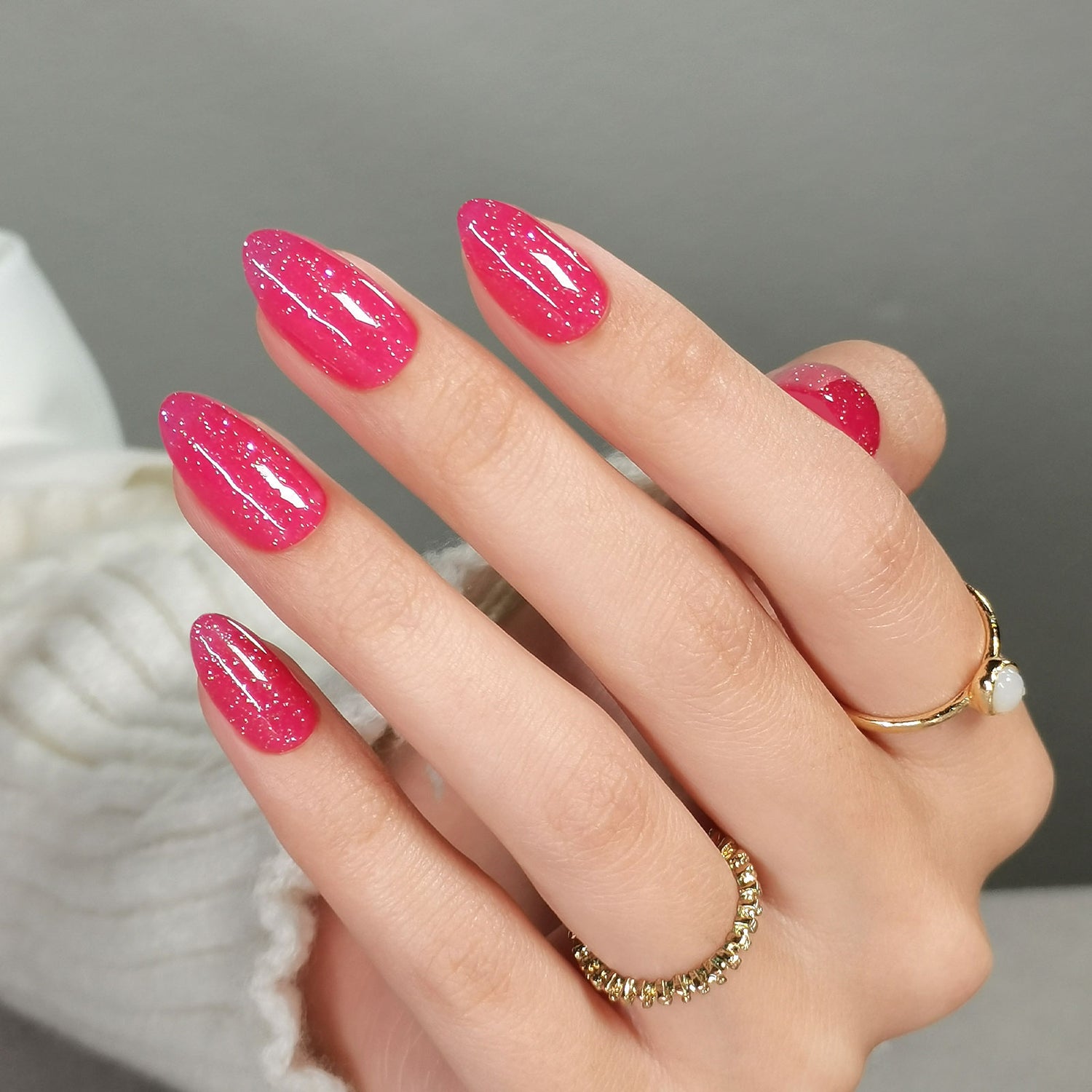 Glitzer Pink Press on Nails