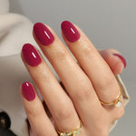 Grape Dark Red Short Oval Press-on Nails