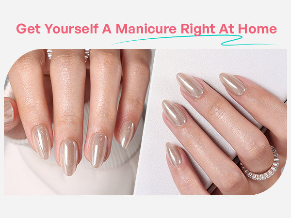 Champagne Dawn Kilau Chrome — Almond Pendek detail image 1