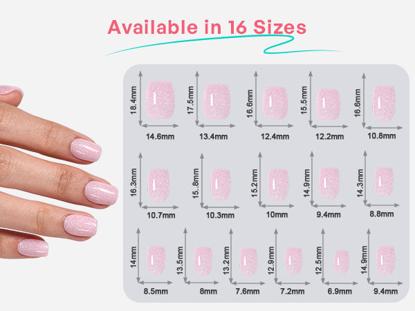 Pink Stardust con purpurina — Cuadradas cortas detail image 2