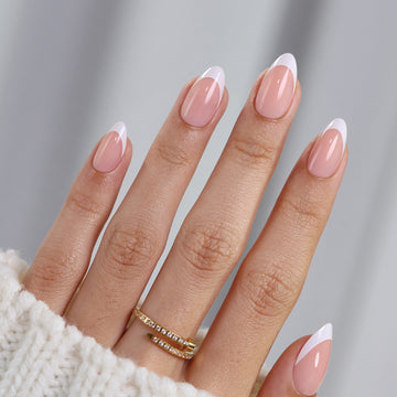 Classical White French Nail Tips foto do produto | SHANGMENG®