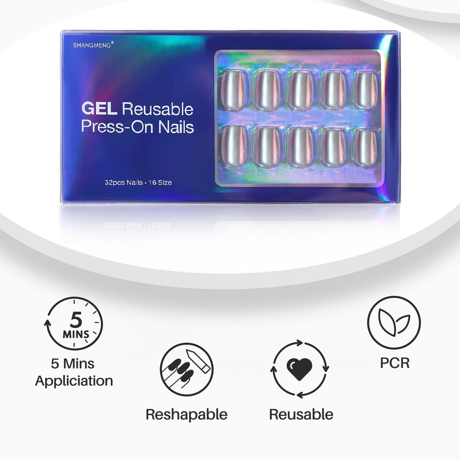 Ongles blancs nacrés chromés émaillés