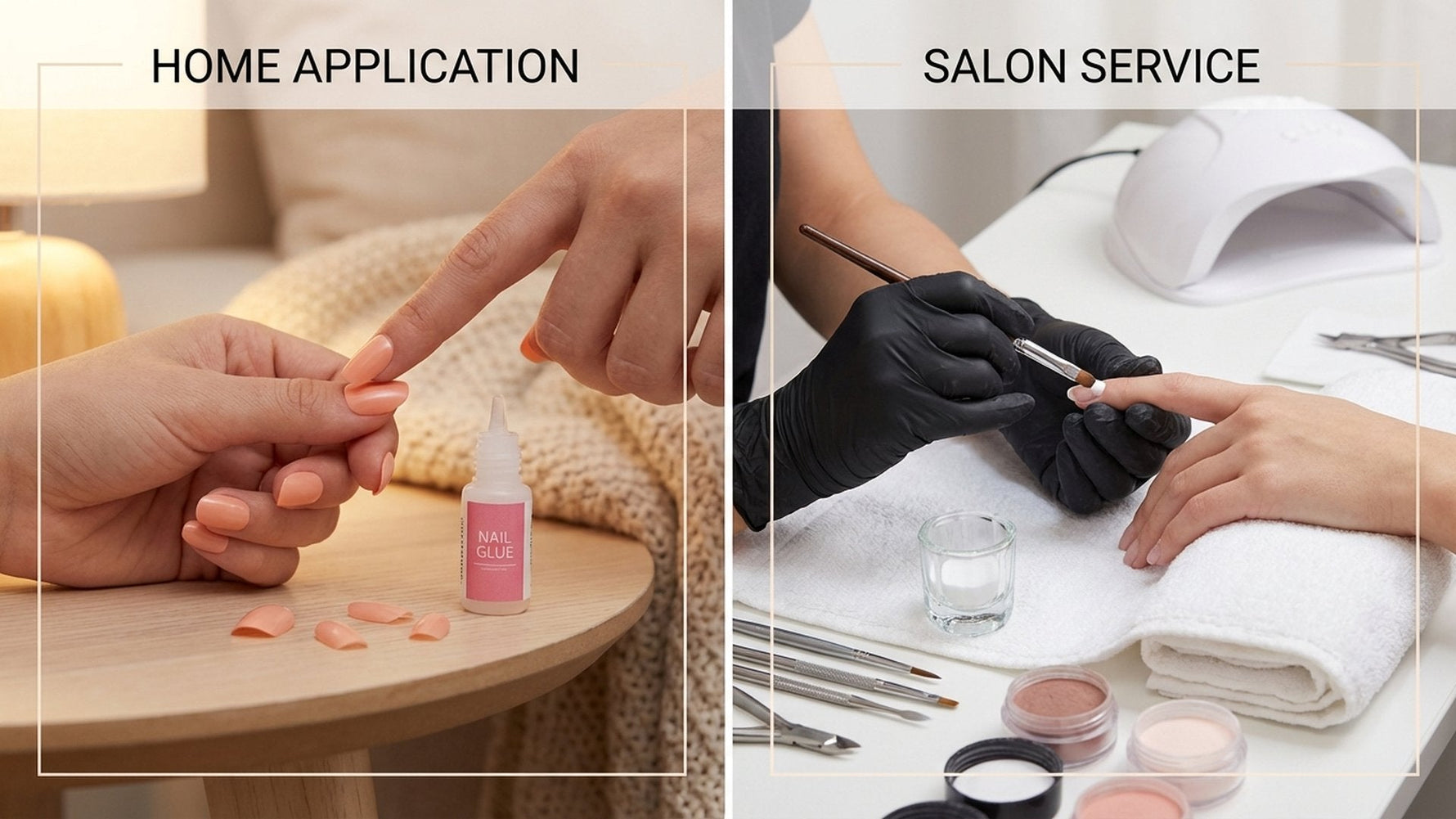 press on nails vs acrylic nails comparison hero image