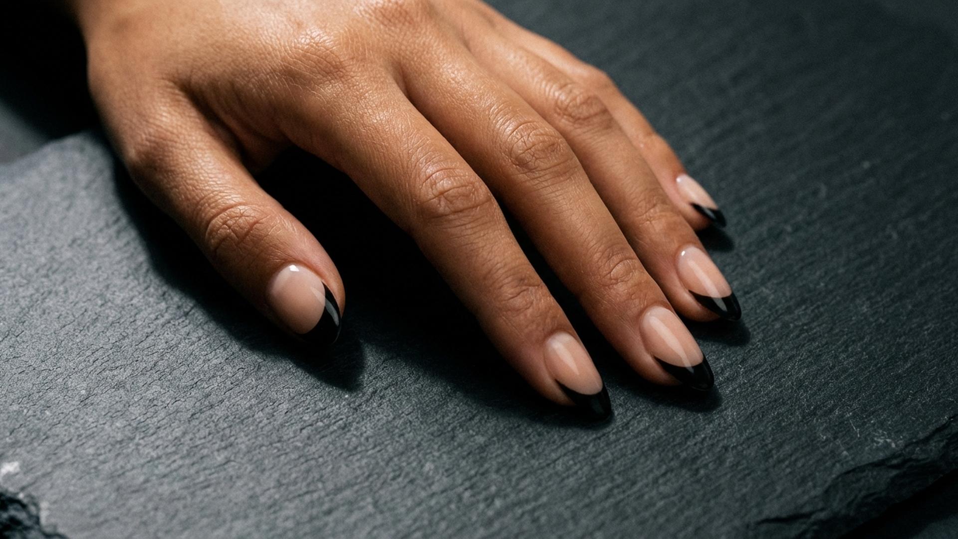 Black French Tip Nails: 15+ Edgy Designs for 2026 – SHANGMENG nails