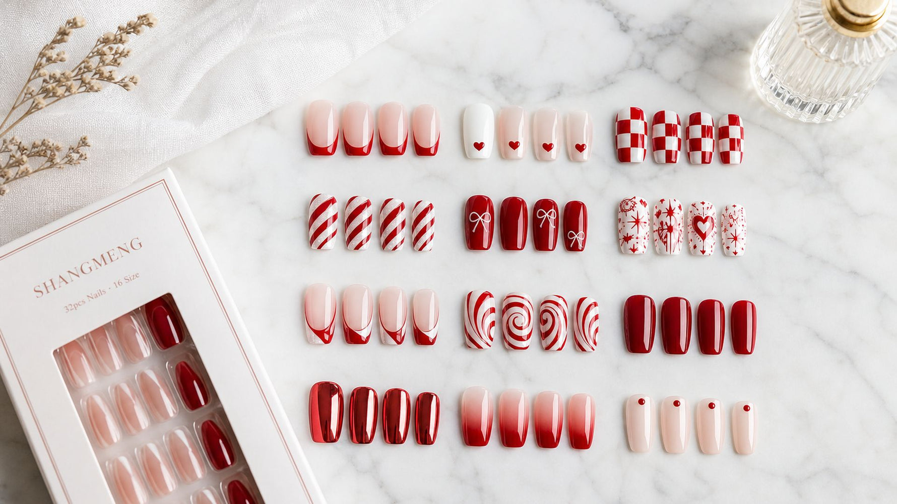 Red and White Nail Designs: 12 Bold Looks From French Tip to Full Art hero image