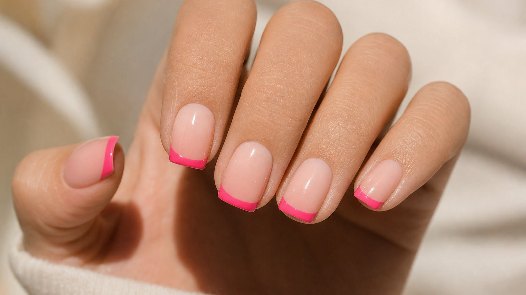 Hot Pink French Tip Nails: 20 Square & Almond Designs hero image