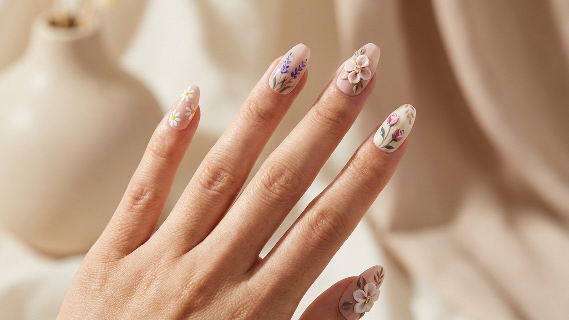 Floral Press-On Nails: 15 Designs From Daisy to 3D Blossom (2026) hero image
