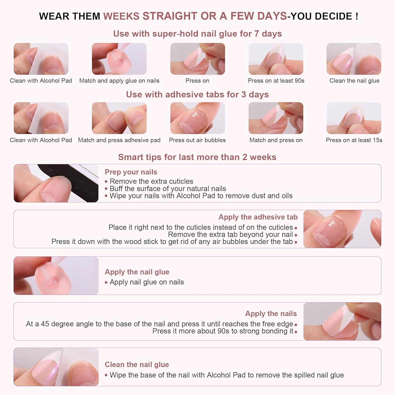 How To Stick Your Press On Nails For Last More Than 2 Weeks?