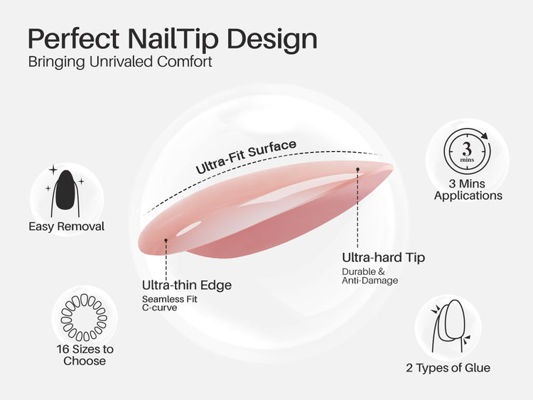 Flower French 3d Almond Press on Nails detail image 1
