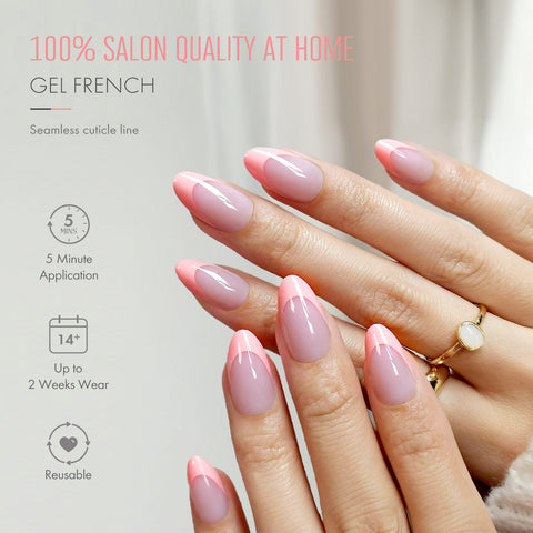 French Pink Almond Nails