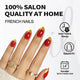 Red Gold-Tipped French Tip Short Press-On Nails