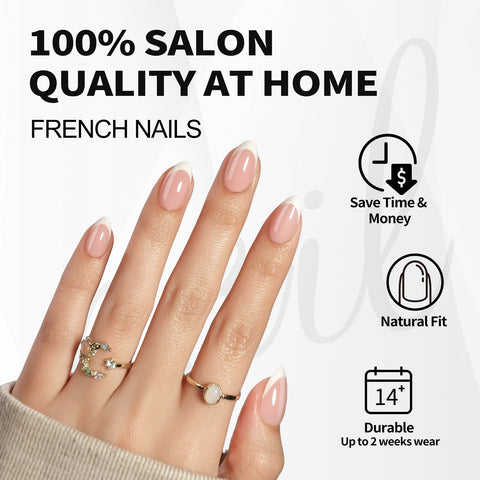 Ongles blancs classiques français