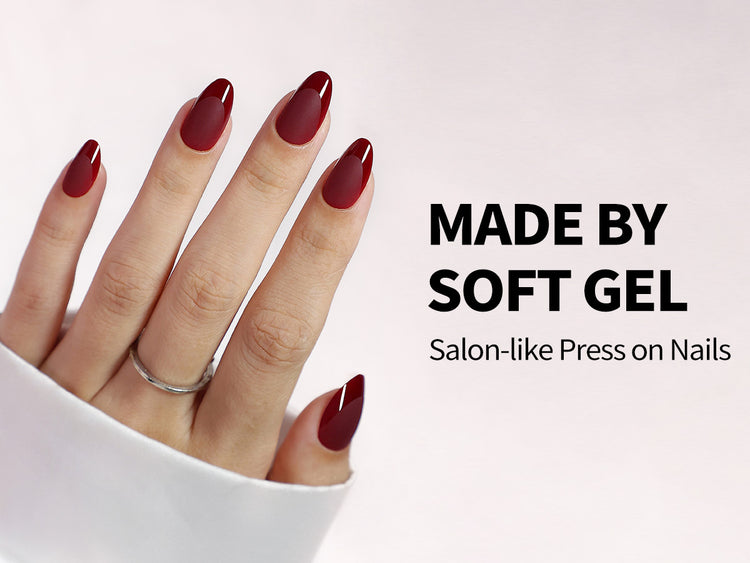 Ancora Red French Almond Nails detail image 1