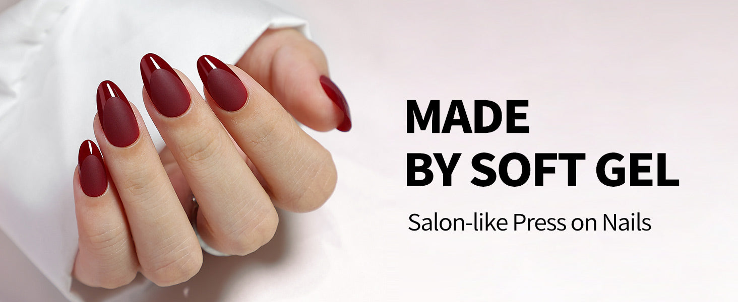 Ancora Red French Almond Nails detail image 1