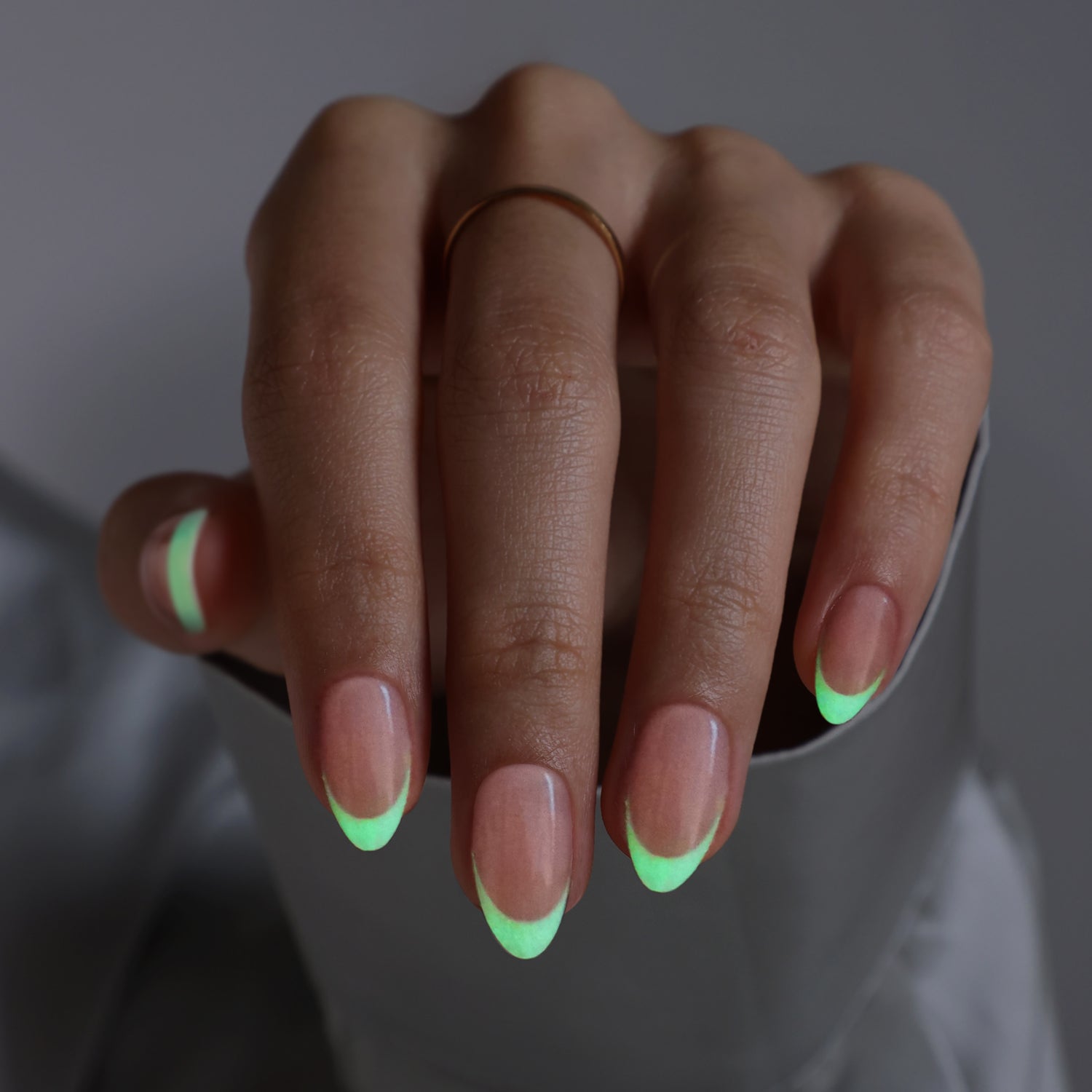 White French   Glow in the Dark  Short Length