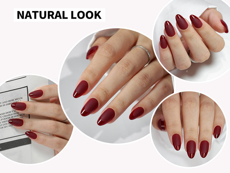 Ancora Red French Almond Nails detail image 3
