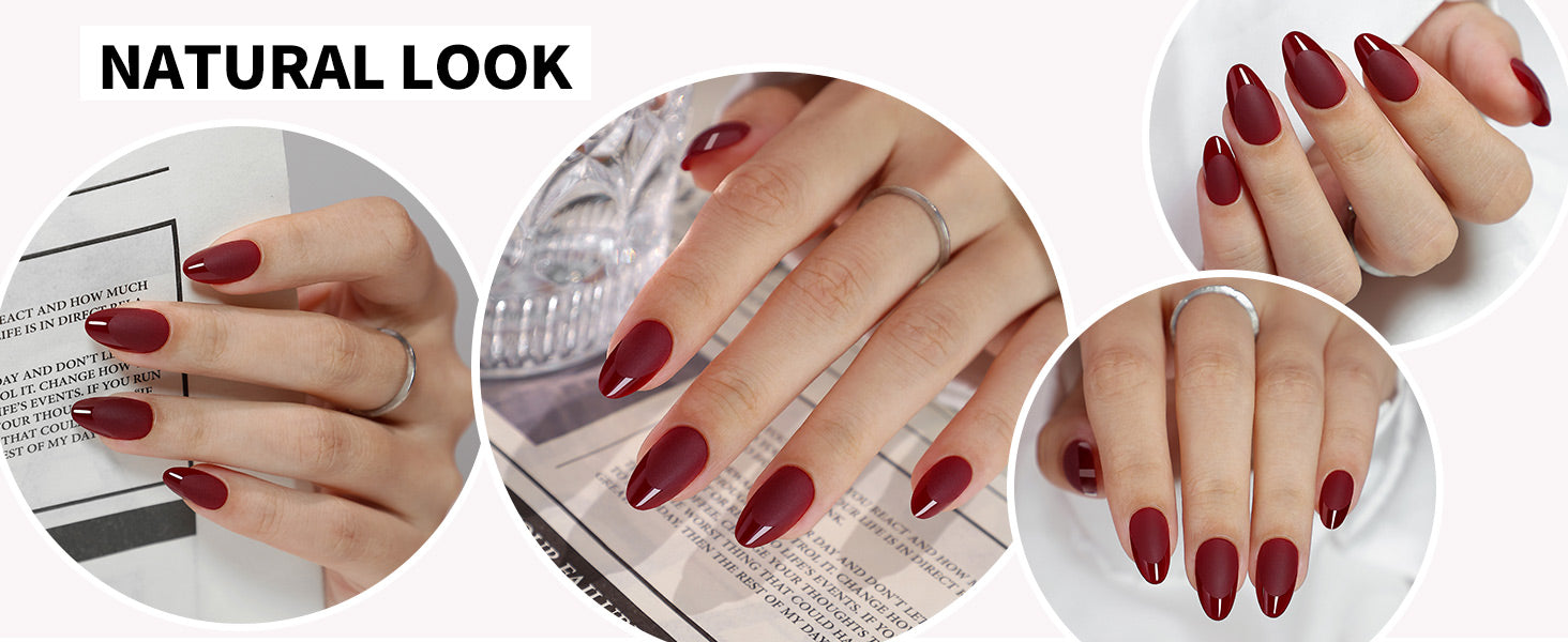 Ancora Red French Almond Nails detail image 3