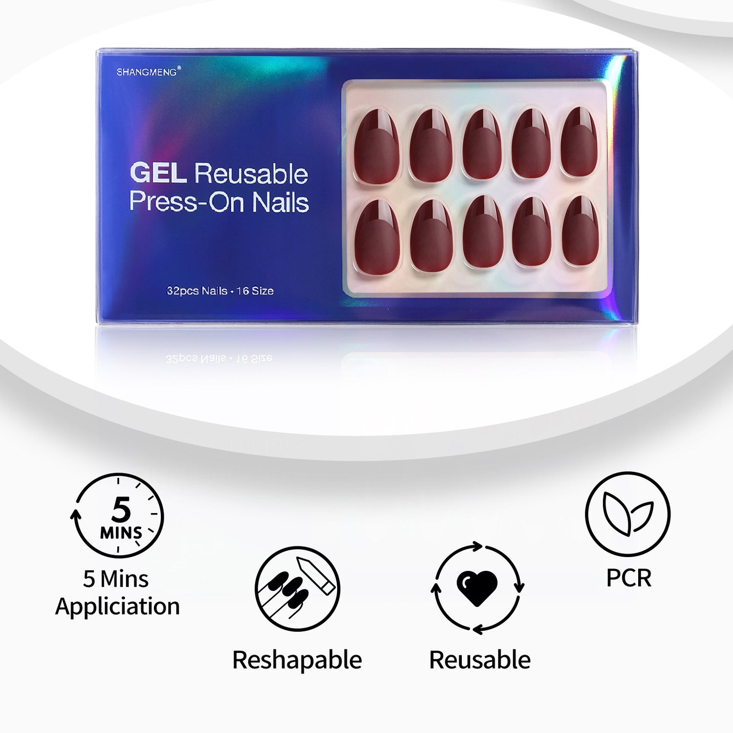 Ongles en amande rouge français Ancora