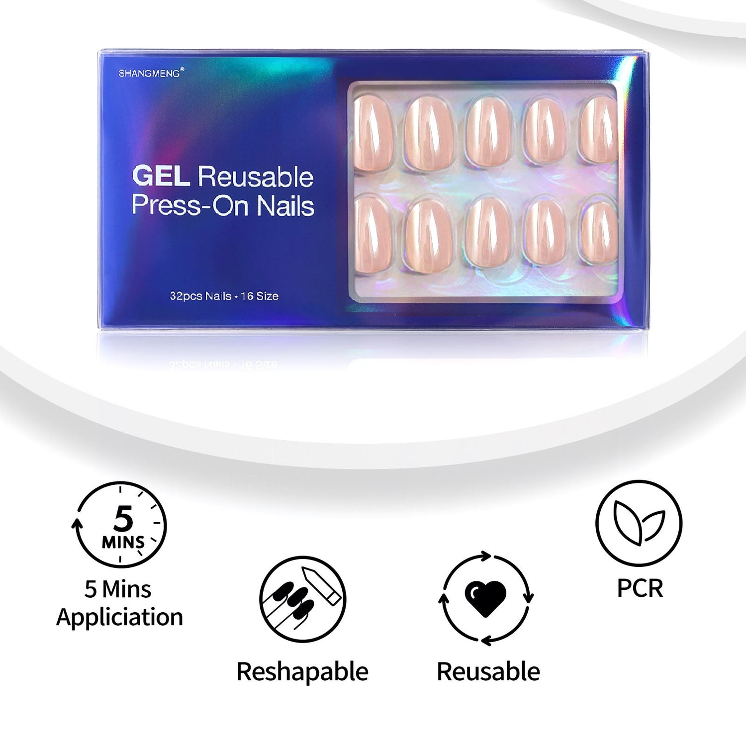 Ongles ovales beige doux glacé Aurora