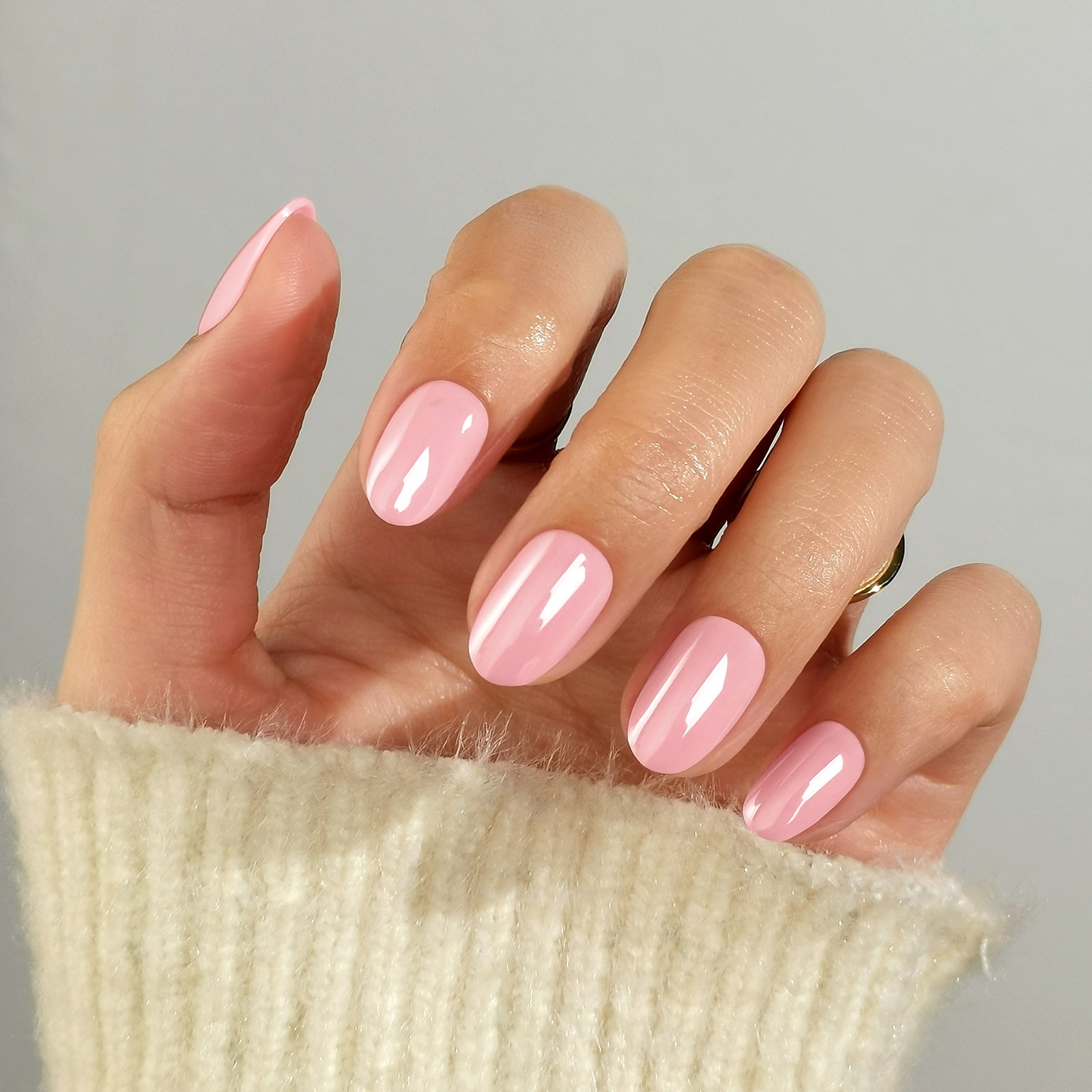 SHANGMENG® 桜ピンク グレイズド オーバル | Press-On