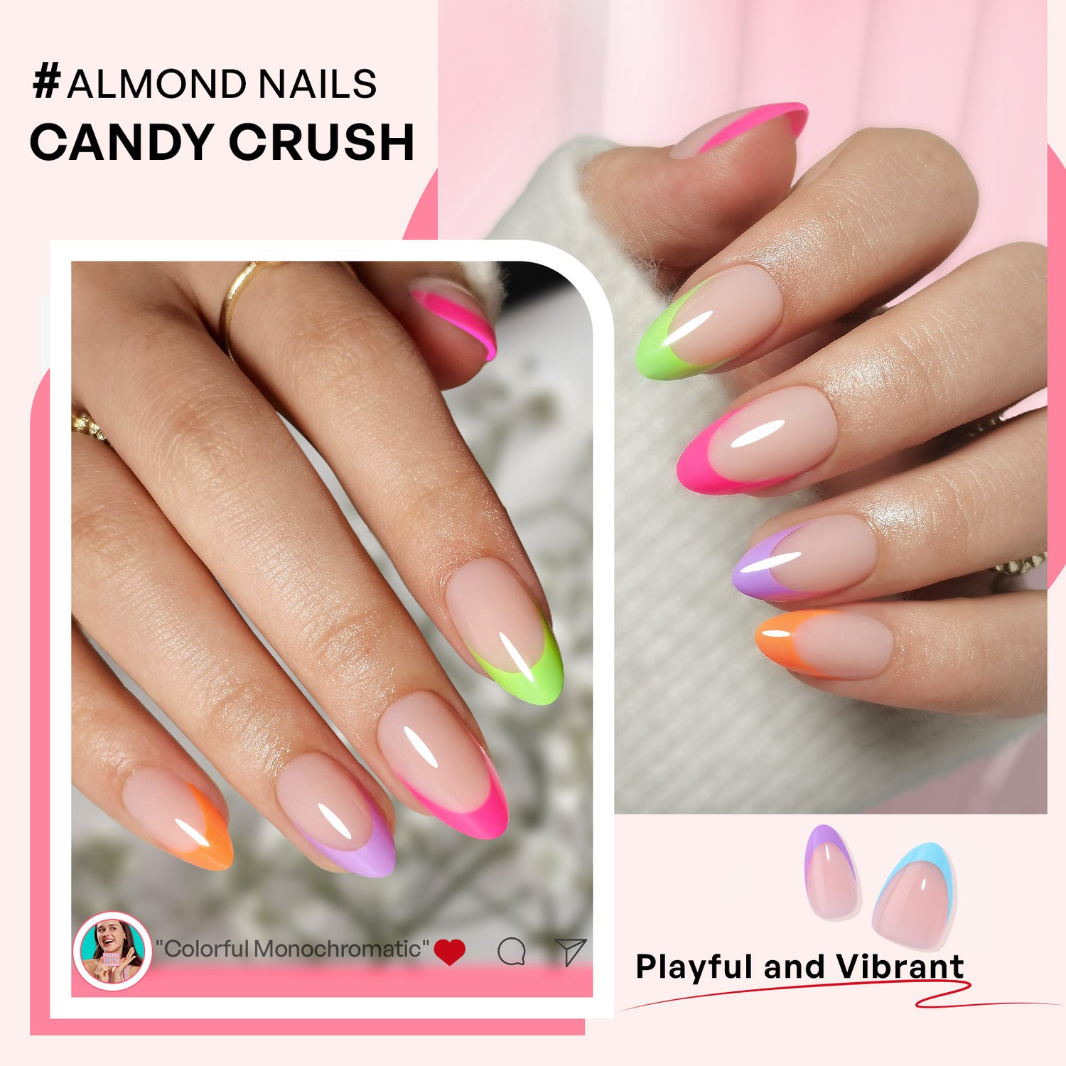 Ongles pastels français brillants