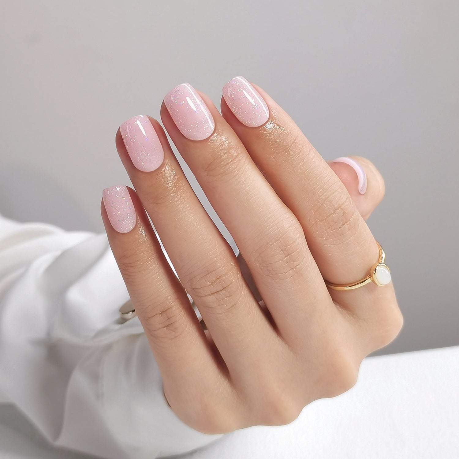 Glitter Shimmering Glam Pink Nails