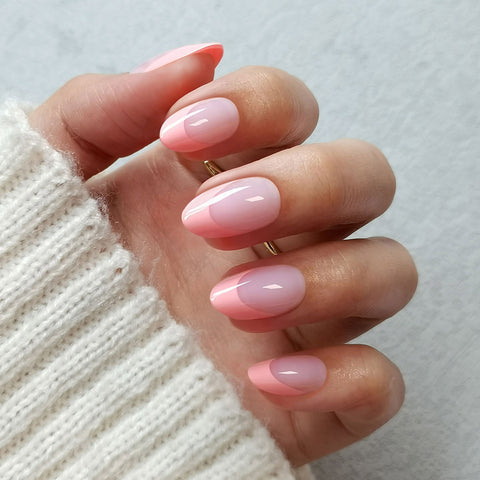 French Pink Almond Nails