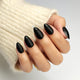 French Matte Black Short Almond Nails