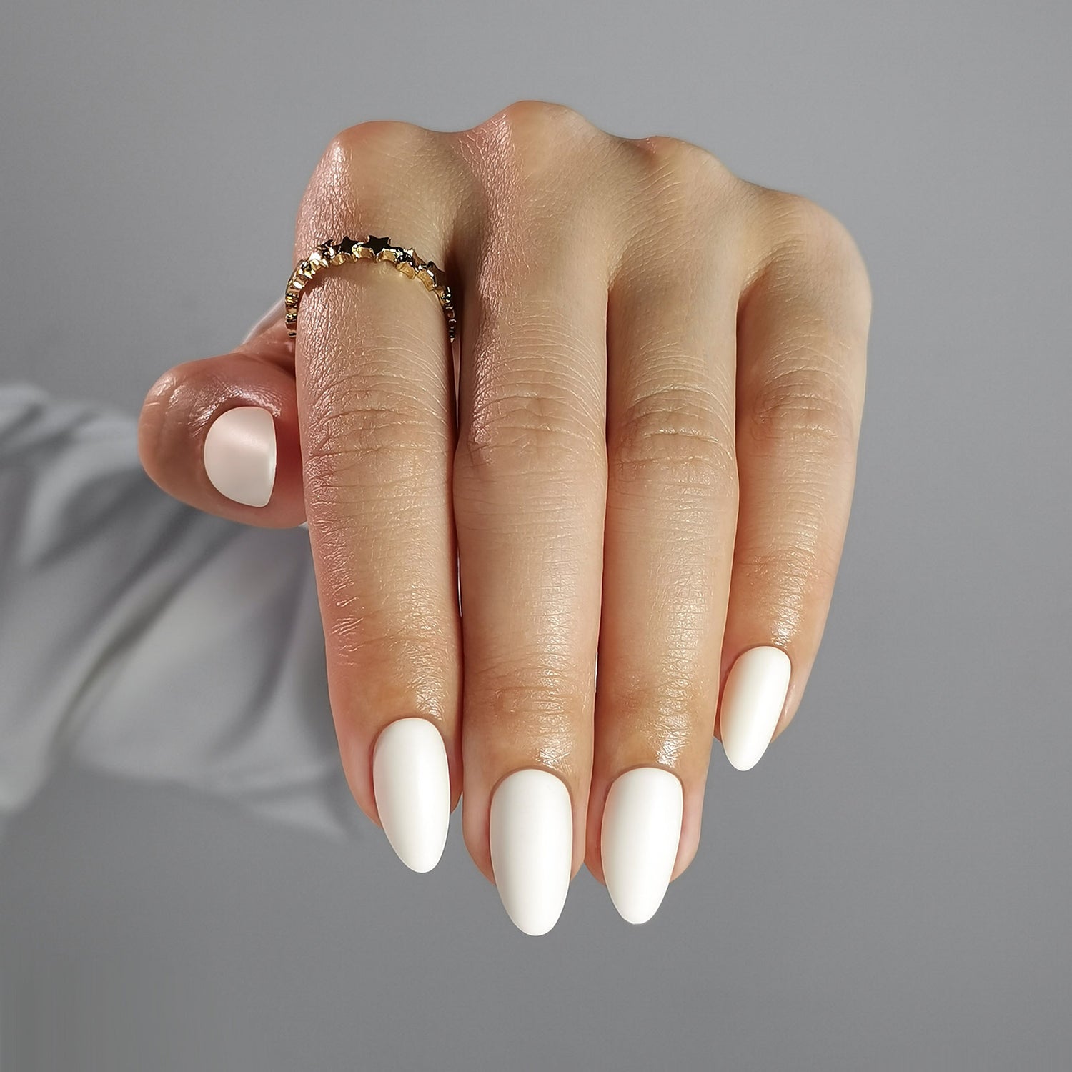 Angel White Almond Press-on Nails