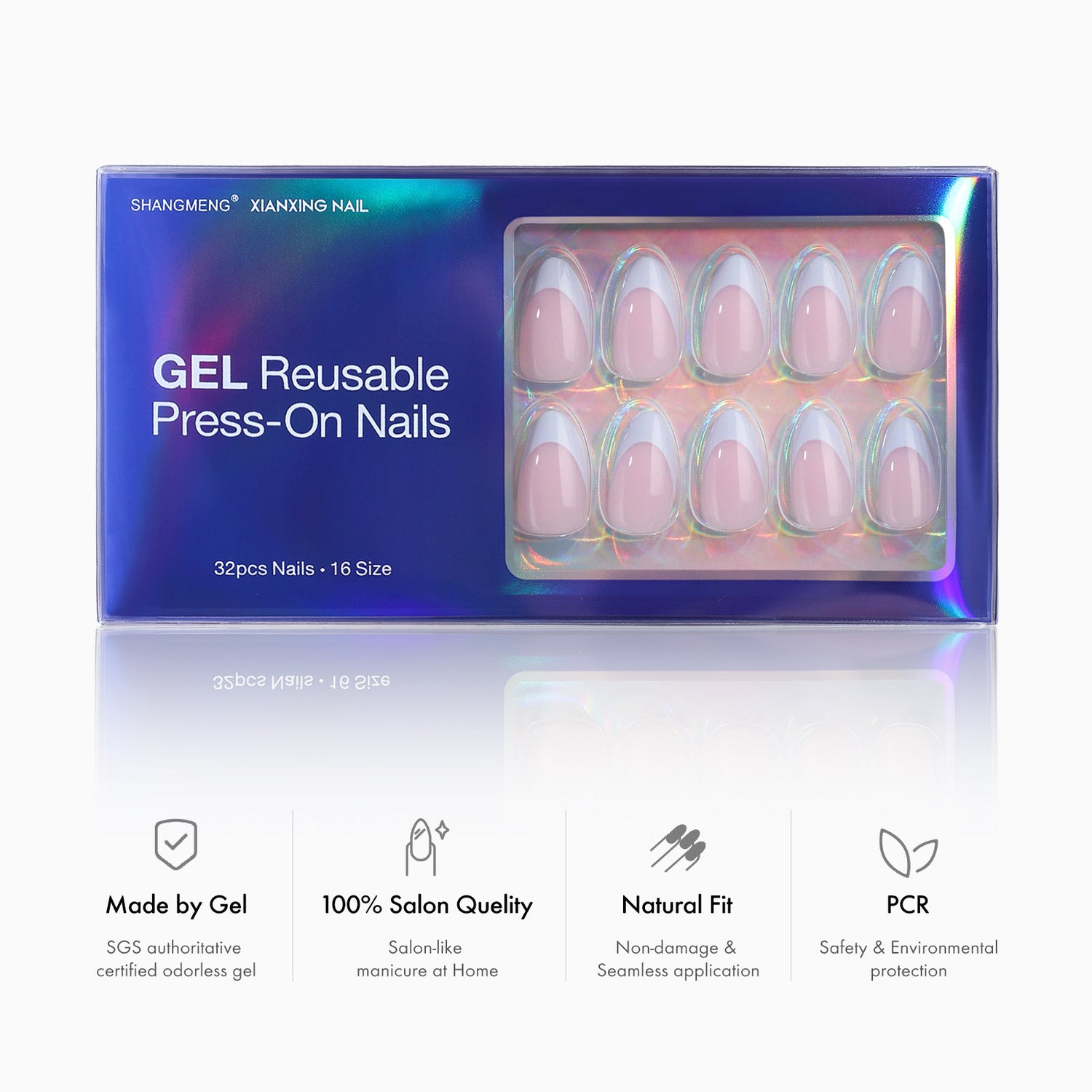 Ongles French Press Ongles Bleu Clair Amande