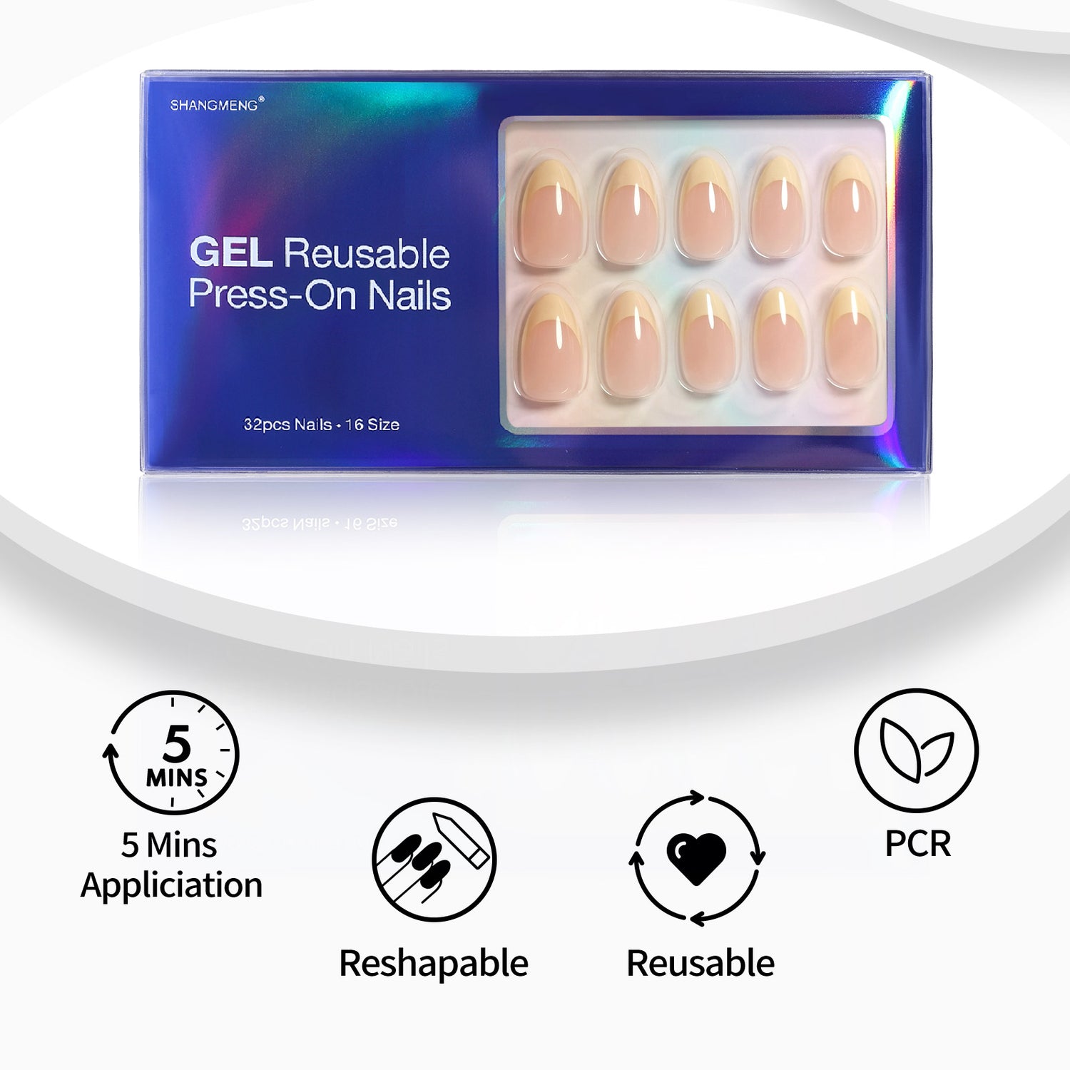 Faux ongles French Tips au babeurre et aux amandes - Ongles à coller
