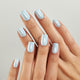 Glazed Chrome Aurora Light Blue Nails