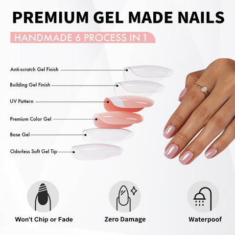 Glazed Light Pink Press On Nails