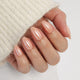 Ongles en amande nude Aurora chromé glacé
