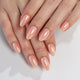 Ongles en amande nude Aurora chromé glacé