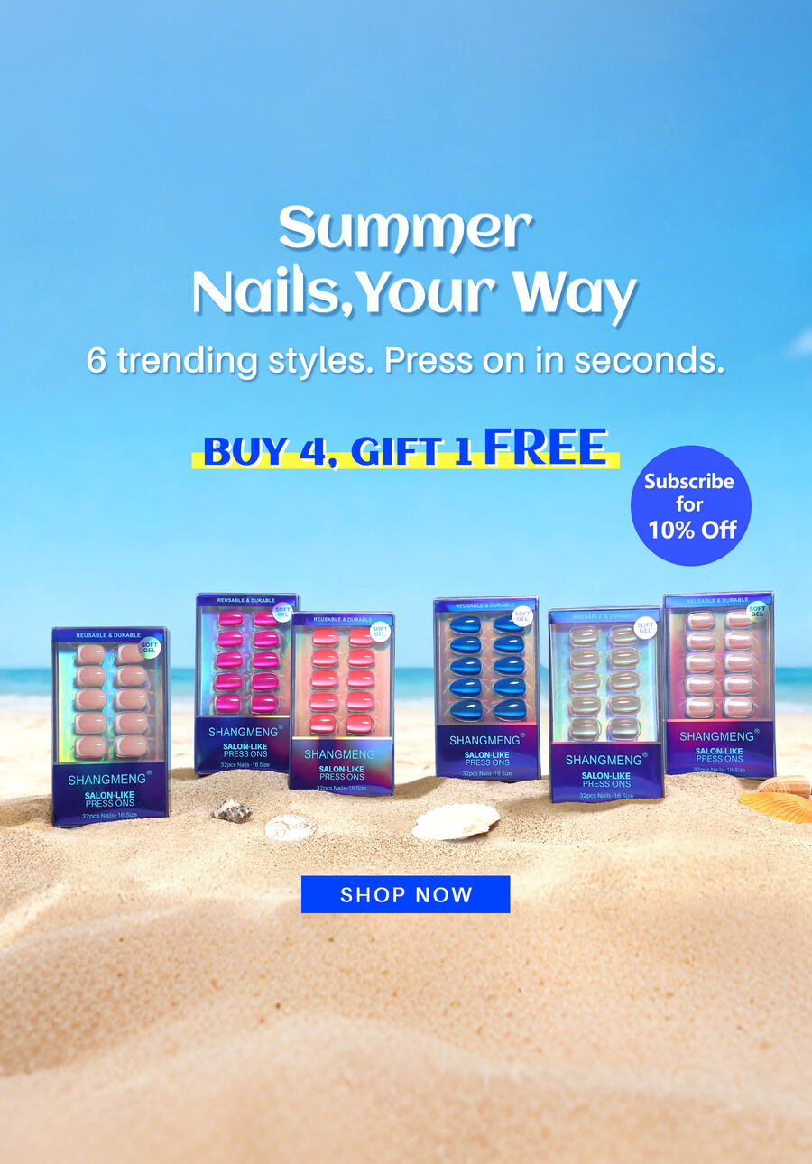 SHANGMENG press-on nails Buy 4 Get 1 Free plus 10 percent off first order mobile
