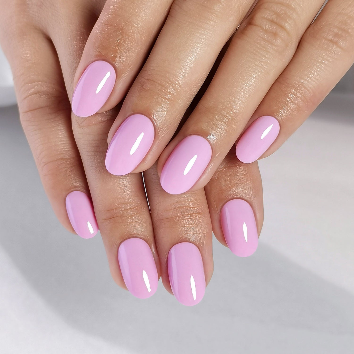 Youth Pink Short Oval Soft Gel Nails