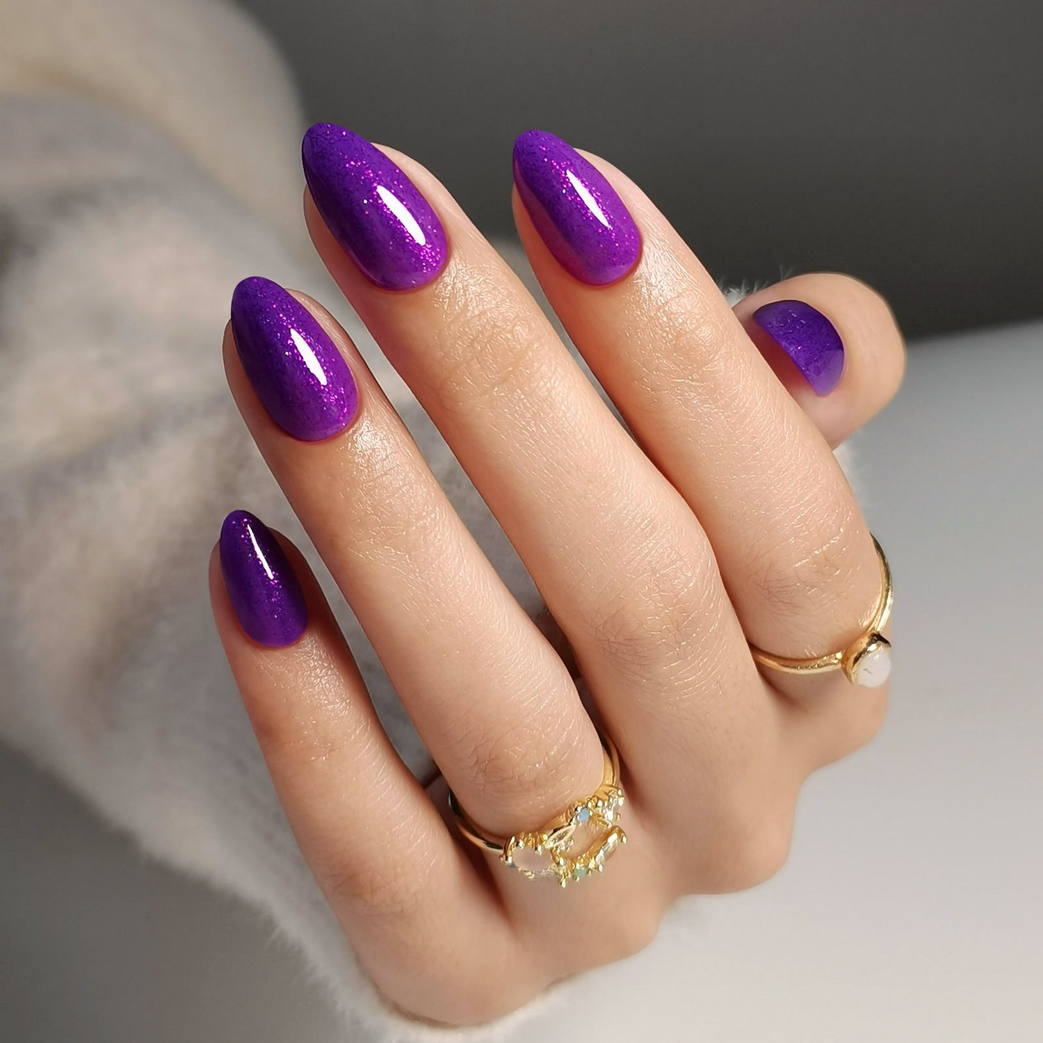 Glitter Purple Soft Gel Press-on Nails
