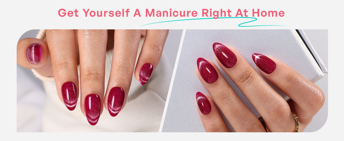Berry Stardust Cat Eye fucsia — Mandorla corta detail image 2