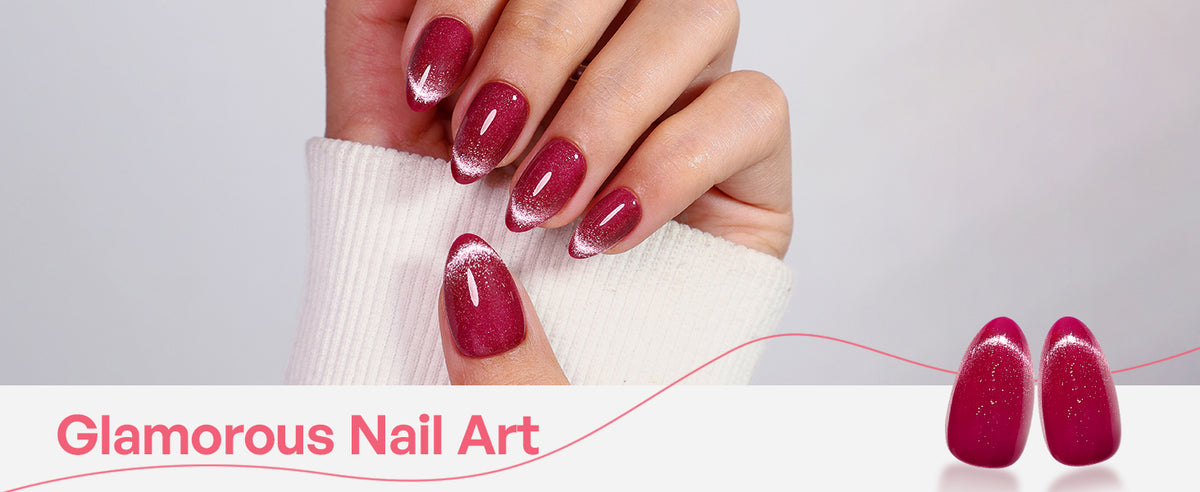 Berry Stardust Cat Eye fucsia — Mandorla corta detail image 3