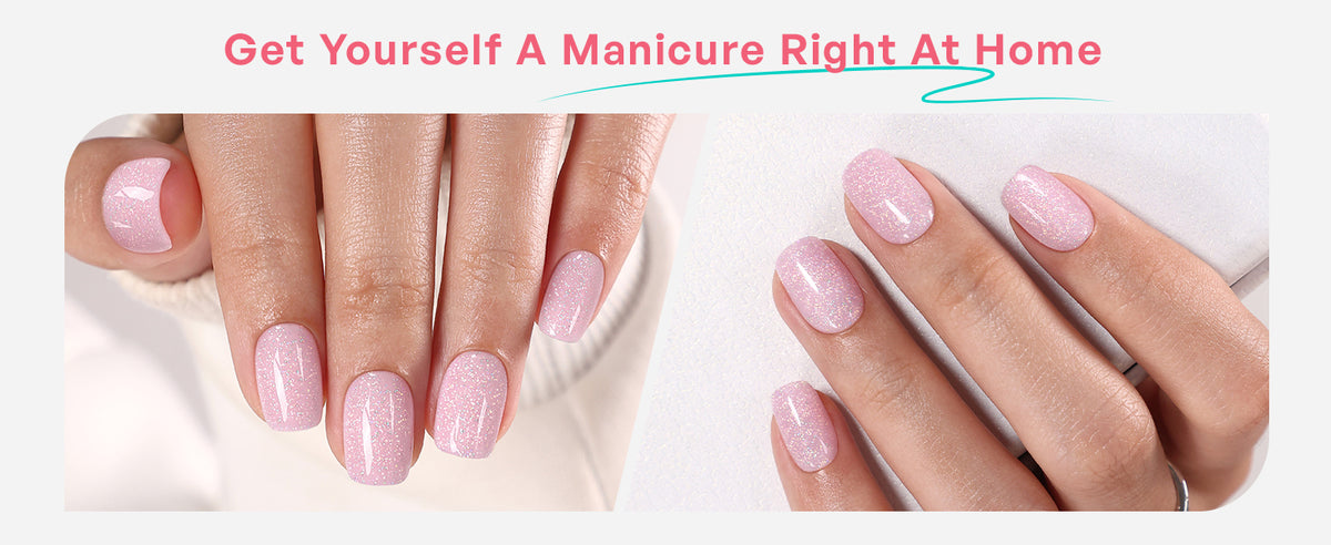Pink Stardust Glitter — Short Square detail image 1