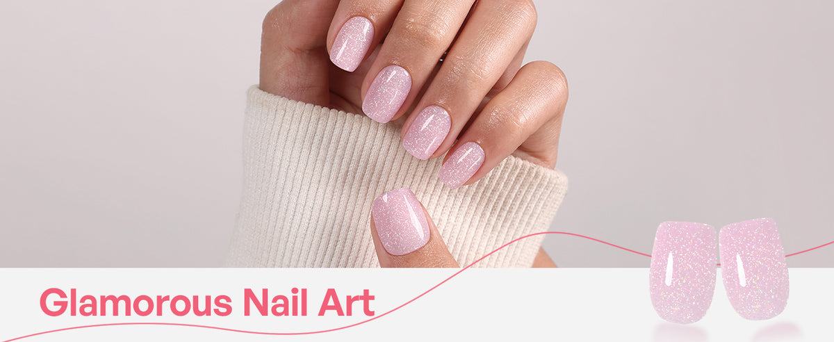 Pink Stardust Glitter — Short Square detail image 2