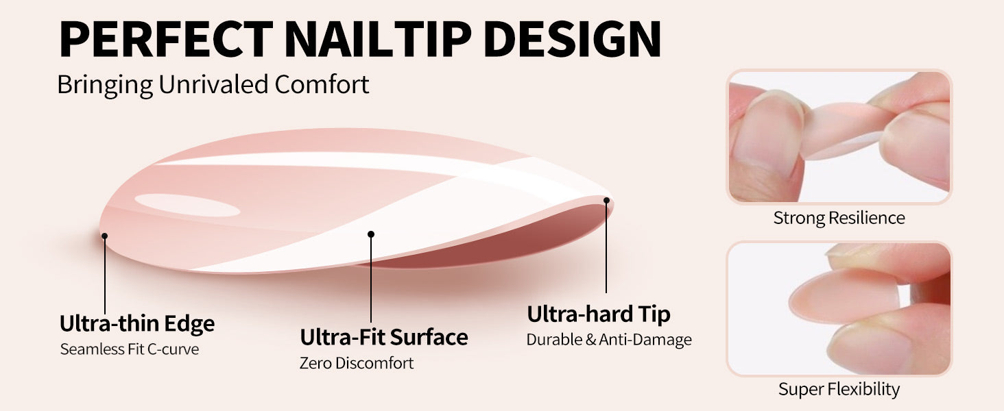 French Pink Almond Reusable Soft Gel Press-On Nails detail image 1