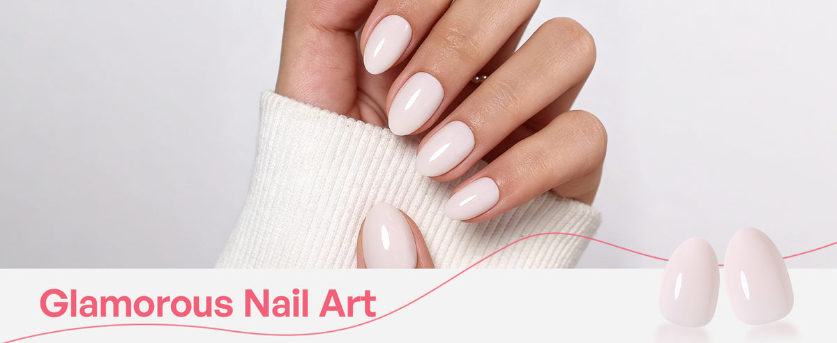 Milk Glass Milky White — Extra Short Almond detail image 5