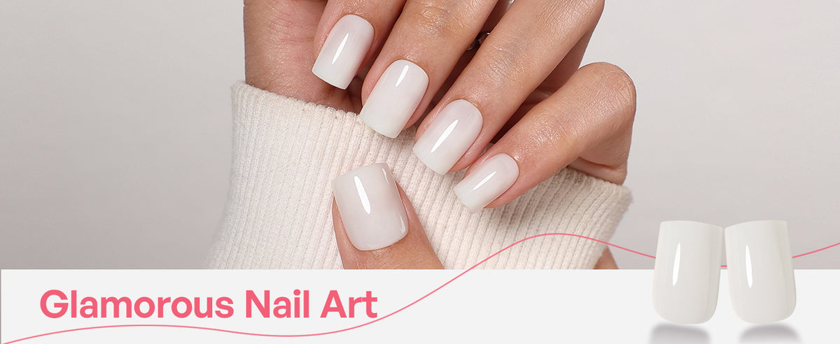 Cloud Veil Milky White Gloss — Short Square detail image 5