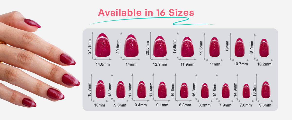 Berry Stardust Cat Eye fucsia — Mandorla corta detail image 1